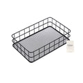 Hizibesty Black Metal Wire Cabinet Organizer Storage Organizer Bin Basket Tray - for Kitchen Pantry Pantry Fridge, Closets, Gara