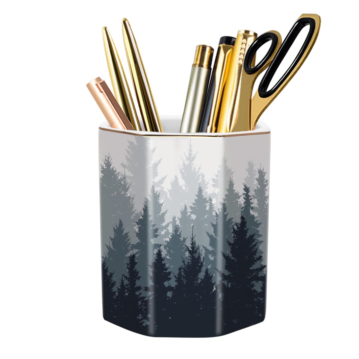 Waveyu Pencil Pen Holder For Desk, Cute Makeup Brush Holder, Desktop Supplies And Accessories For Women Students, Art Supply Cad