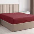 King Size Fitted Bed Sheet - Hotel Luxury Single Fitted Sheet Only - Fits Mattress Up To 16' - Extra Soft, Wrinkle Free, Breathable Sheet For Women, Men, Kids & Teens - Burgundy Single Fitted Sheet