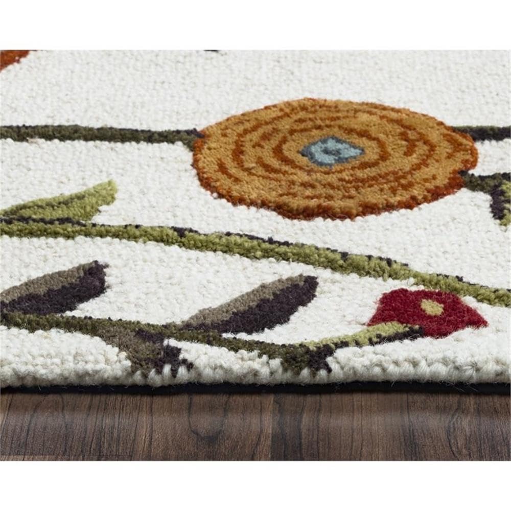 Rizzy Home Alora Decor Charming 6'6" X 9'6" Floral Ivory/Gray/Rust/Blue Area Rug