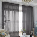 Window Dark Gray Sheer Curtains 63 Inches Long 2 Panels Sheer Curtain Basic Rod Pocket Panel For Bedroom Children Living Room Ya