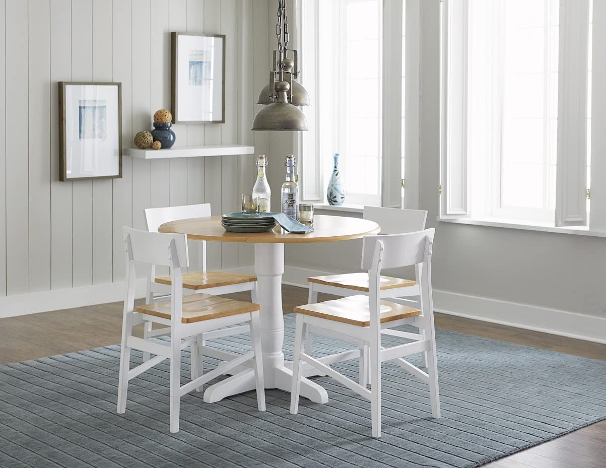 Progressive Furniture Christy Round Dining Table, 40&quot; W X 40&quot; D X 30&quot; H, Light Oak/White