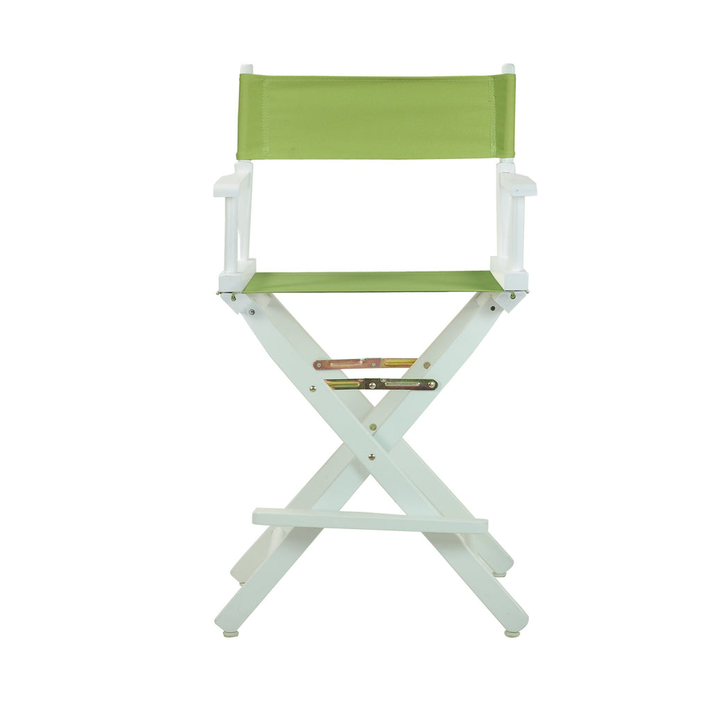 Casual Home 220-01/021-72 24" White Frame-Lime Green Canvas Director Chair Counter Height, Whiteframe