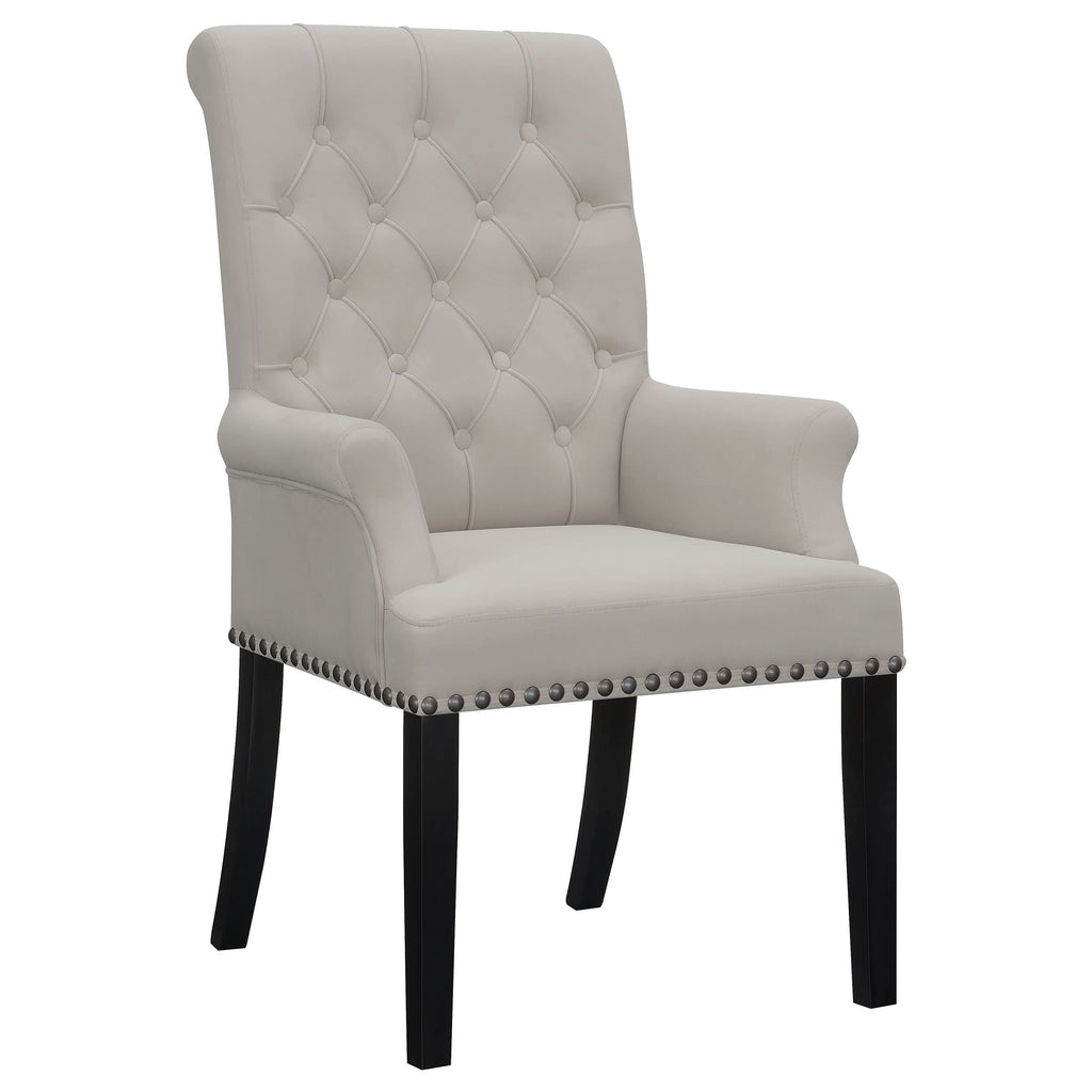 Coaster Home Furnishings Alana Upholstered Tufted Arm Chair with Nailhead Trim Sand