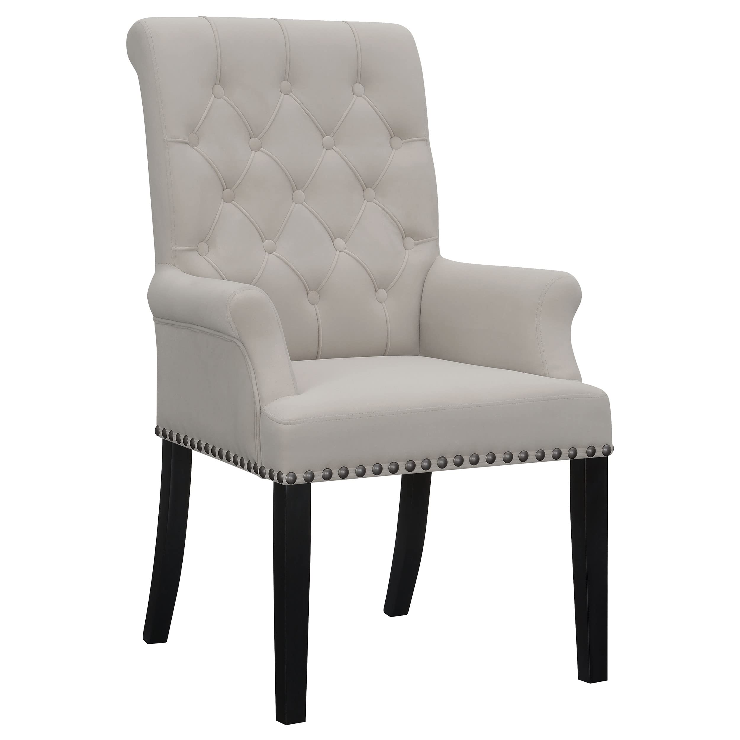 Coaster Home Furnishings Alana Upholstered Tufted Arm Chair with Nailhead Trim Sand