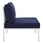 Modway EEI-4959-WHI-NAV Harmony Outdoor Patio Aluminum Armless Chair, White Navy