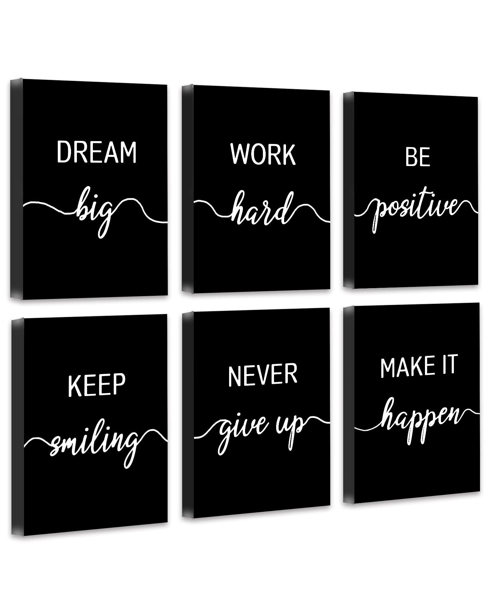 Drsoum Motivational Wall Decor Inspirational Office Wall Art Framed Black Quotes for Living Room Encouraging Canvas Posters for 