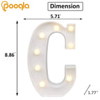 Pooqla Led Marquee Letter Lights Sign, Light Up Alphabet Letter For Home Party Wedding Decoration C