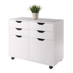 Winsome Halifax Storage Mobile Cabinets, 2 Doors, 4 Drawers, for Home Office, White