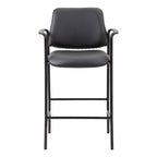 Boss Square Back Diamond Stool W/Arm In Black Caressoft (B169503-Cs)