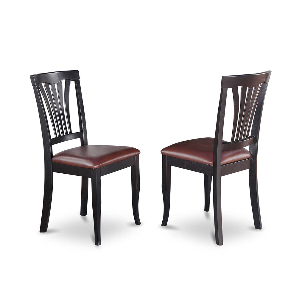 East West Furniture Avon7-Blk-Lc 7 Pc Dining Room Set-Oval Table With Leaf And 6 Dining Chairs