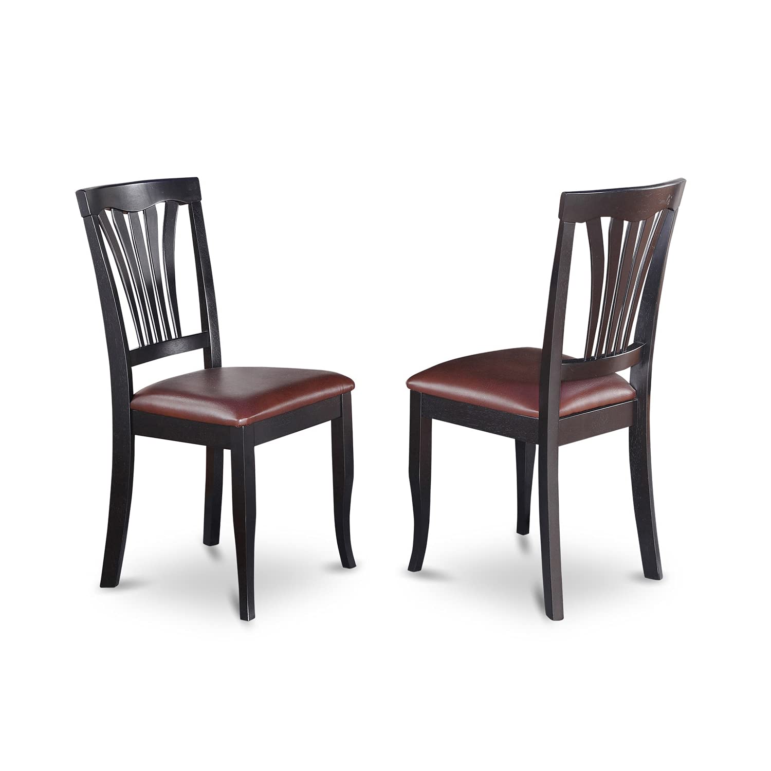 East West Furniture Avon7-Blk-Lc 7 Pc Dining Room Set-Oval Table With Leaf And 6 Dining Chairs