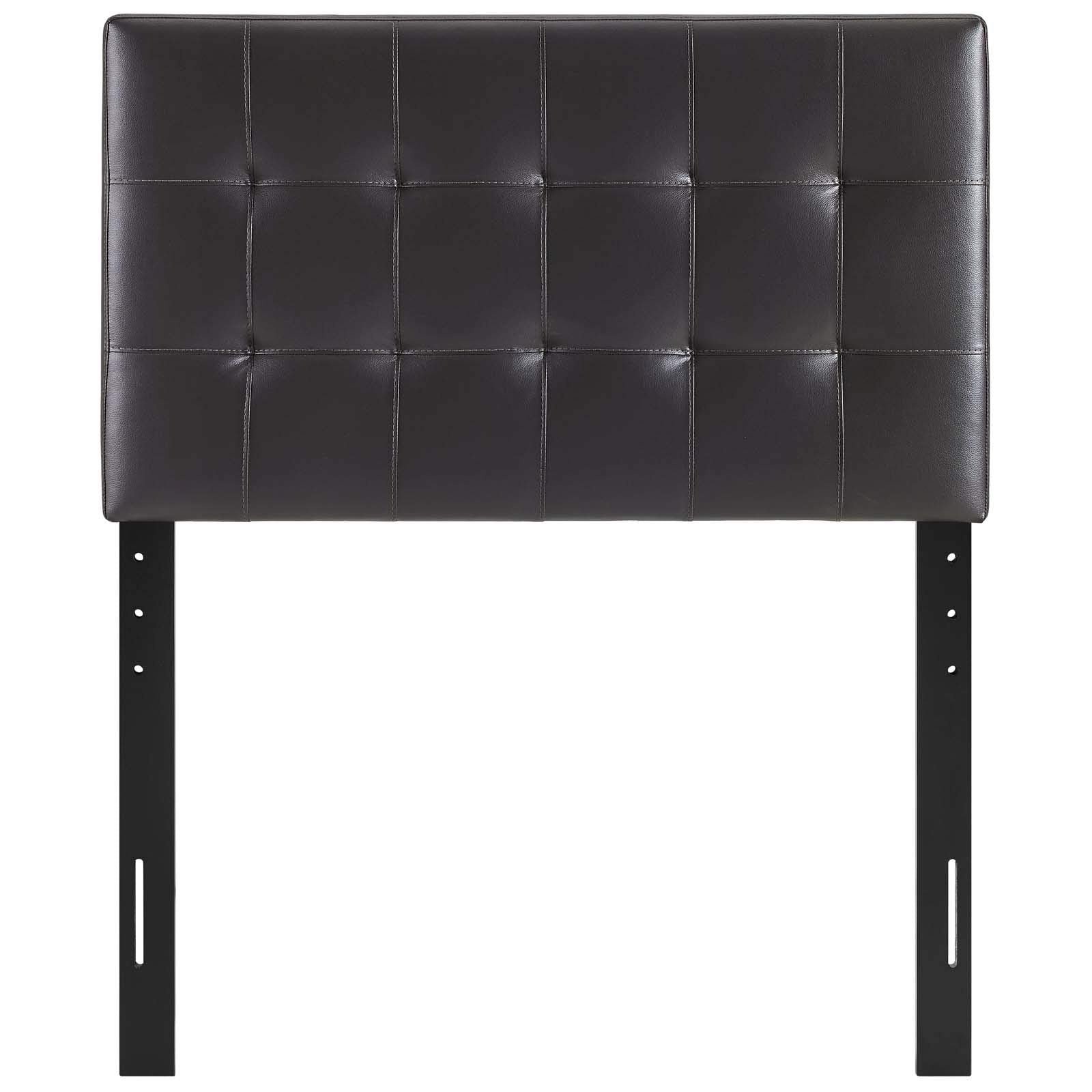 Modway Lily Tufted Faux Leather Upholstered Twin Headboard in Brown