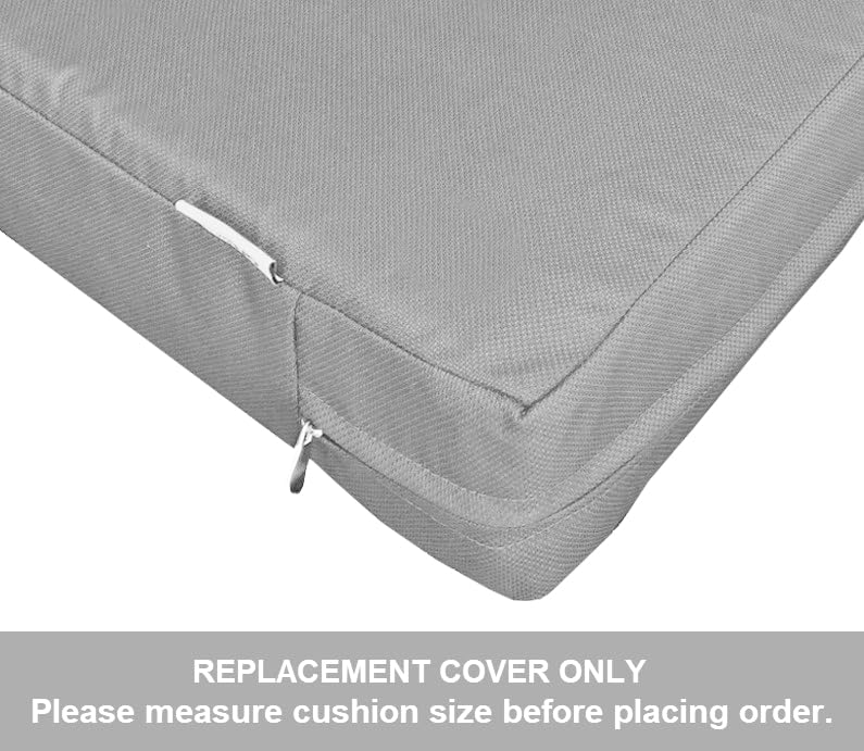 Qqbed 2 Pack Outdoor Patio Chair Pillow Seat Water-Resistant Cushion Covers In Light Gray Color 25'X25'X5' - Replacement Cove