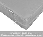 Qqbed 2 Pack Outdoor Patio Chair Pillow Seat Water-Resistant Cushion Covers In Light Gray Color 25'X25'X5' - Replacement Cove