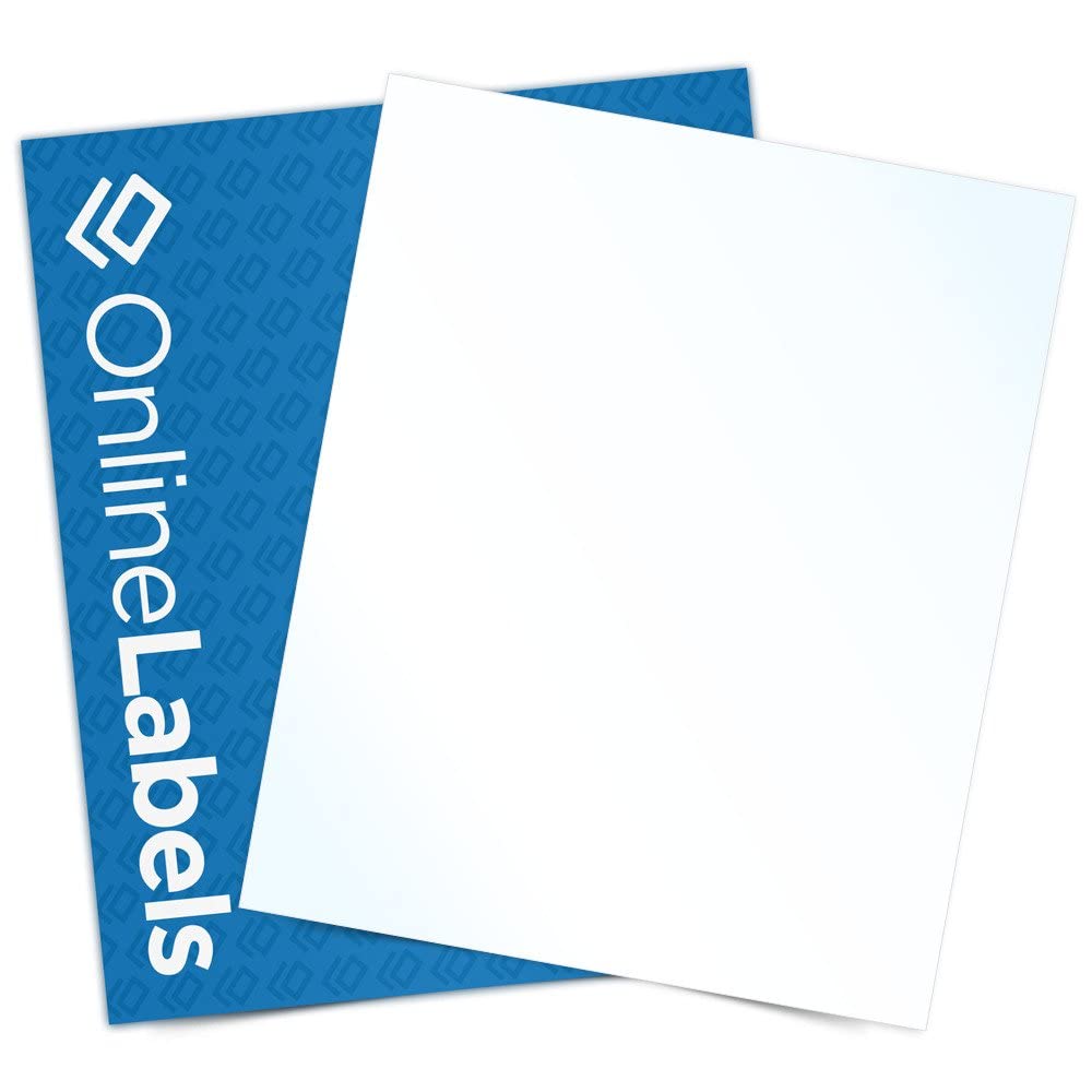 Waterproof Clear Gloss Laser-Printable Sticker Paper, 8.5 X 11 Full Sheet Label, 10 Sheets, For Laser Printers Only, Online Labe