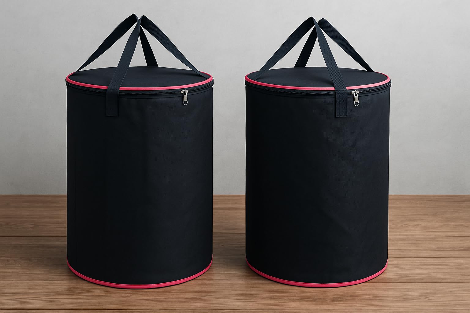 Ink Craft Laundry Bag Pack Of 2, 50L Each | Large Canvas Collapsible Laundry Basket With Handles | Foldable Clothes Storage Orga