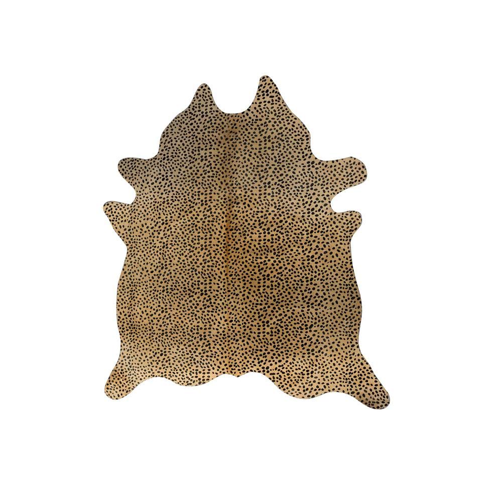 HomeRoots Cowhide, Microsuede 6' X 7' Cowhide Rug - Cheetah