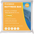 Mattress Bags For Moving 1.5 Mil Mattress Storage Bag Queen Or King Size 1 Pack - Heavy Duty Thick Plastic Wrap Mattress Protect