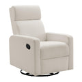 Oxford Baby Layton Manual Upholstered Glider Recliner Rocking Chair 360 Swivel for Nursery and Living Room - Cream