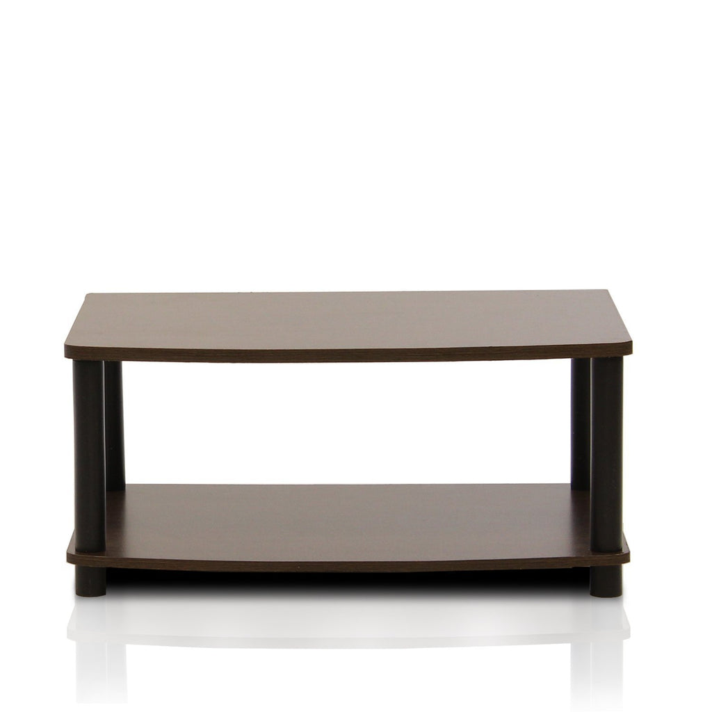 Furinno Turn-N-Tube No Tools Elevated TV Stands Dark Brown/Black/2-Tier