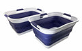 SAMMART 30L (8 gallons) Collapsible Plastic Laundry Washing Tub/BasketPortable Pop Up Storage Container/OrganizerFoldable Laun