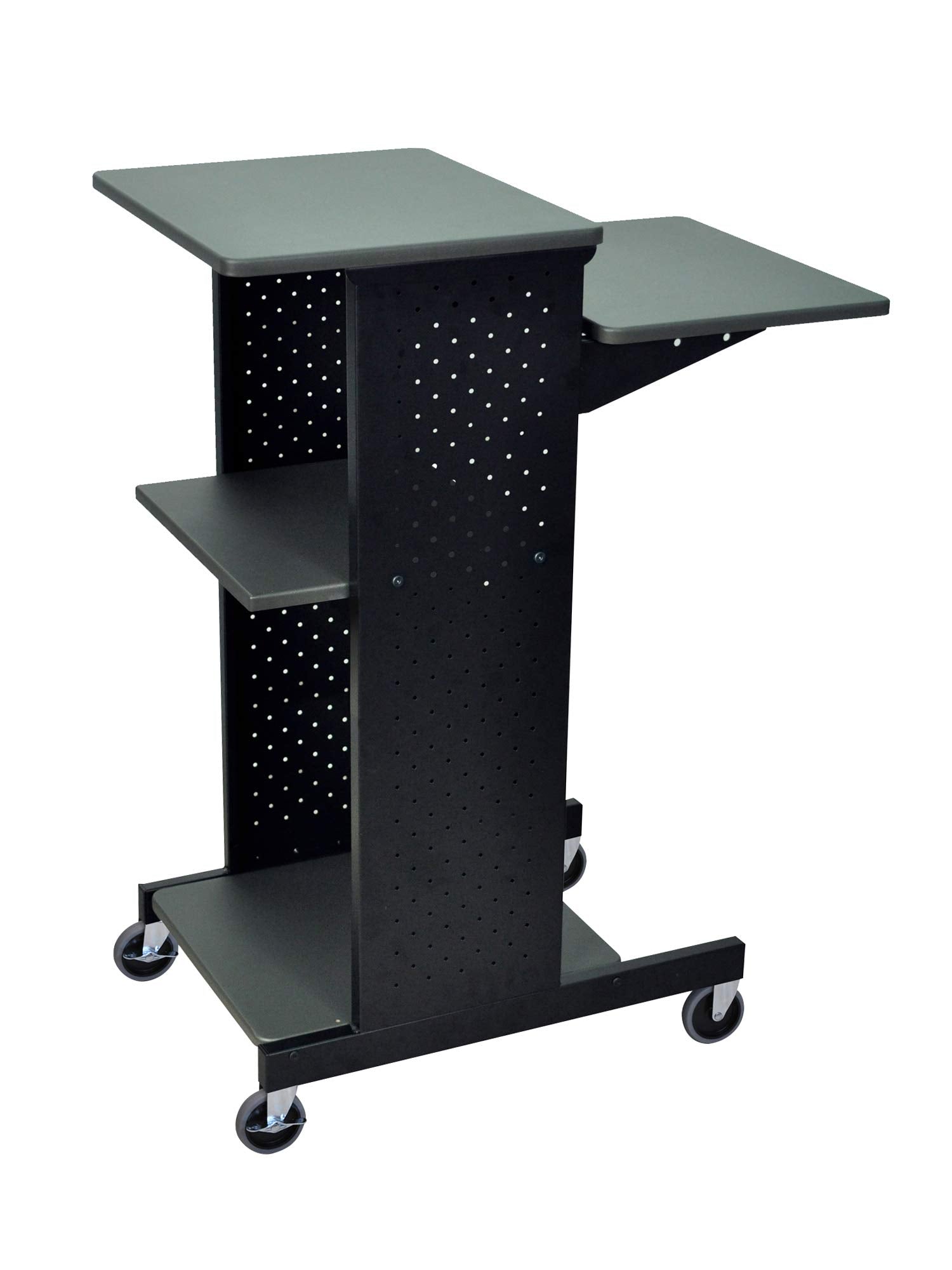 LUXOR PS4000 40" Mobile Presenters Station, with Four Rolling Casters with Two Locking Brakes, for Office and Classroom Presentation Needs