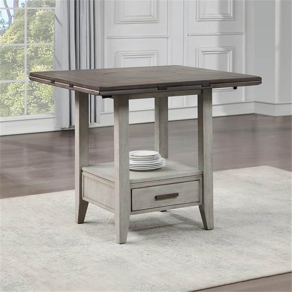 Abacus Two-Tone Drop-Leaf Counter Table - Thumbnail 4