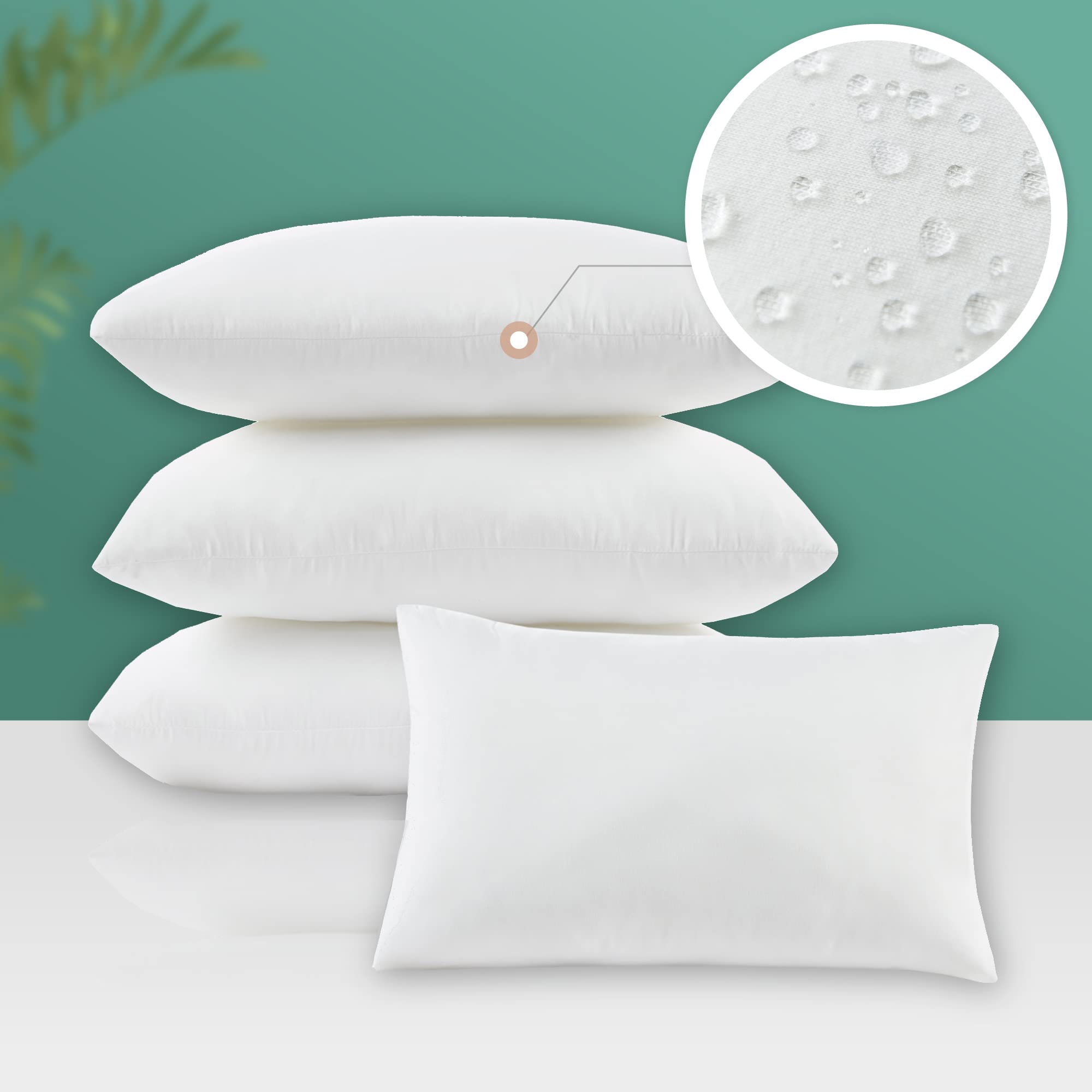 Codi 18X18 Outdoor Pillow Inserts Set Of 4, Premium Patio Throw Pillows Waterproof For Patio Furniture