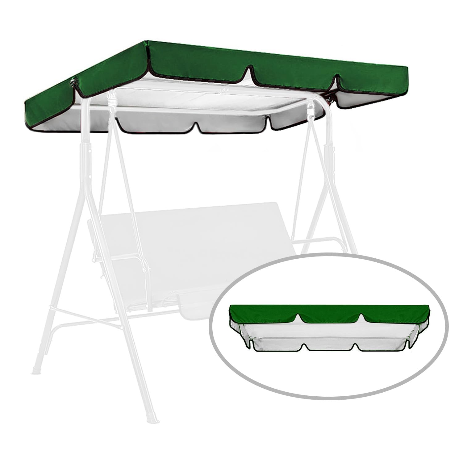 Swing Canopy Replacement For Outdoor Patio Swing Chair 2/3 Seater Waterproof Porch Swing Seat Canopy Cover Garden Hammock Top Co