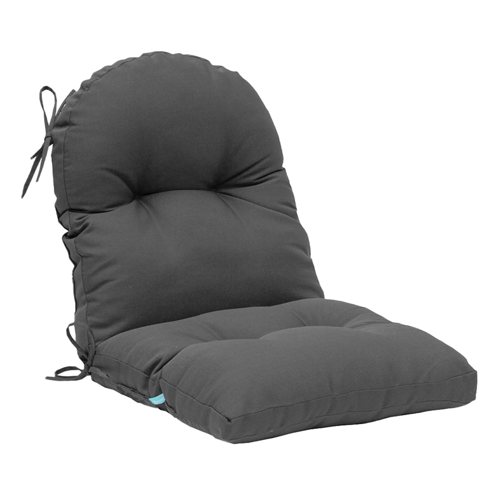 Qilloway Indoor Outdoor Seat Back Chair Pads Tufted Cushion, Spring/Summer Seasonal Replacement Cushions. (Set Of 4, Dark Grey)