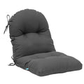 Qilloway Indoor Outdoor Seat Back Chair Pads Tufted Cushion, Spring/Summer Seasonal Replacement Cushions. (Set Of 2, Dark Grey)