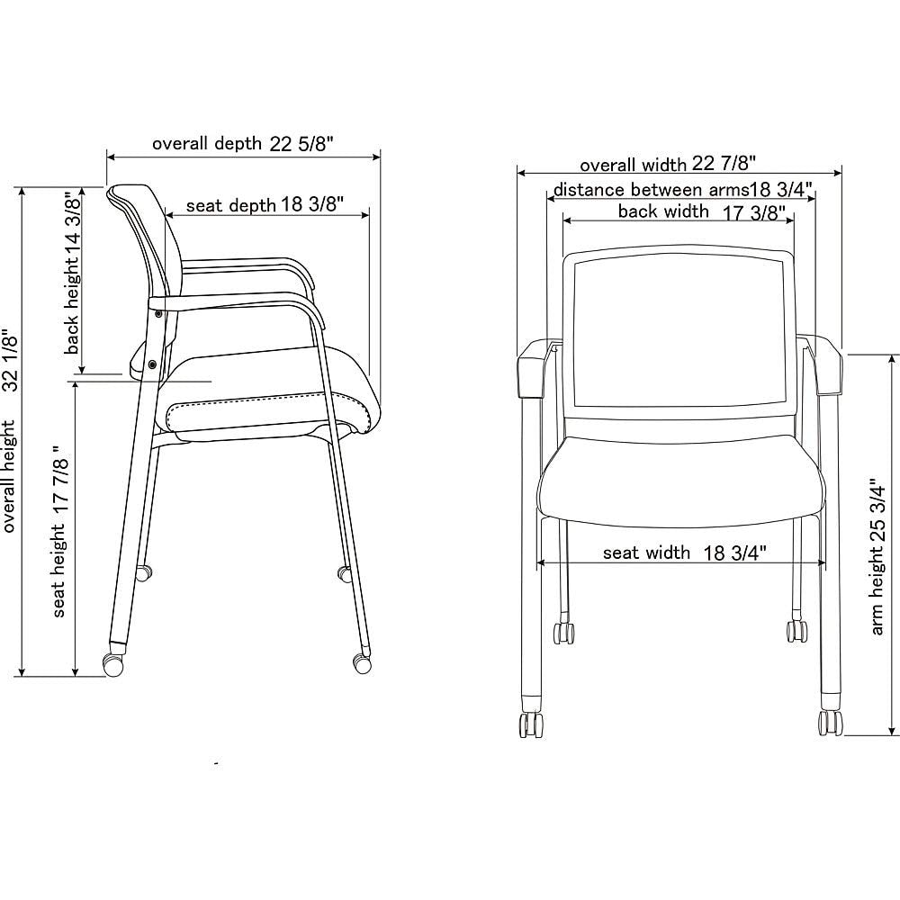 Lorell Mesh Back Guest Chairs With Casters