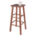 Winsome Carrick Bar Stool, 29In Height, Solid Wood, Teak Finish