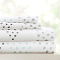 Linen Market 4 Piece Queen Bedding Sheet Set (Light Gray Dots) - Sleep Better Than Ever With These Ultra-Soft & Cooling Bed Shee