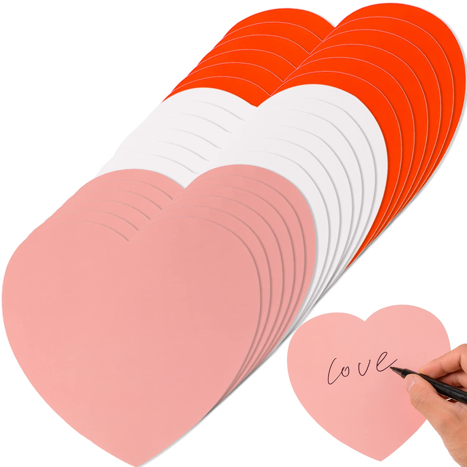 48 Pcs Large Heart Shape Paper Cut-Outs Double Sided Craft Heart D  Cor For Kids Love And Peace School Craft Projects, Valentine