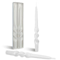 BALEAGCDL Twisted Taper Candle Smokeless White Spiral Candlesticks 9.5 Inch Unscented Handmade Long-Lasting Burn Dinner Candles 