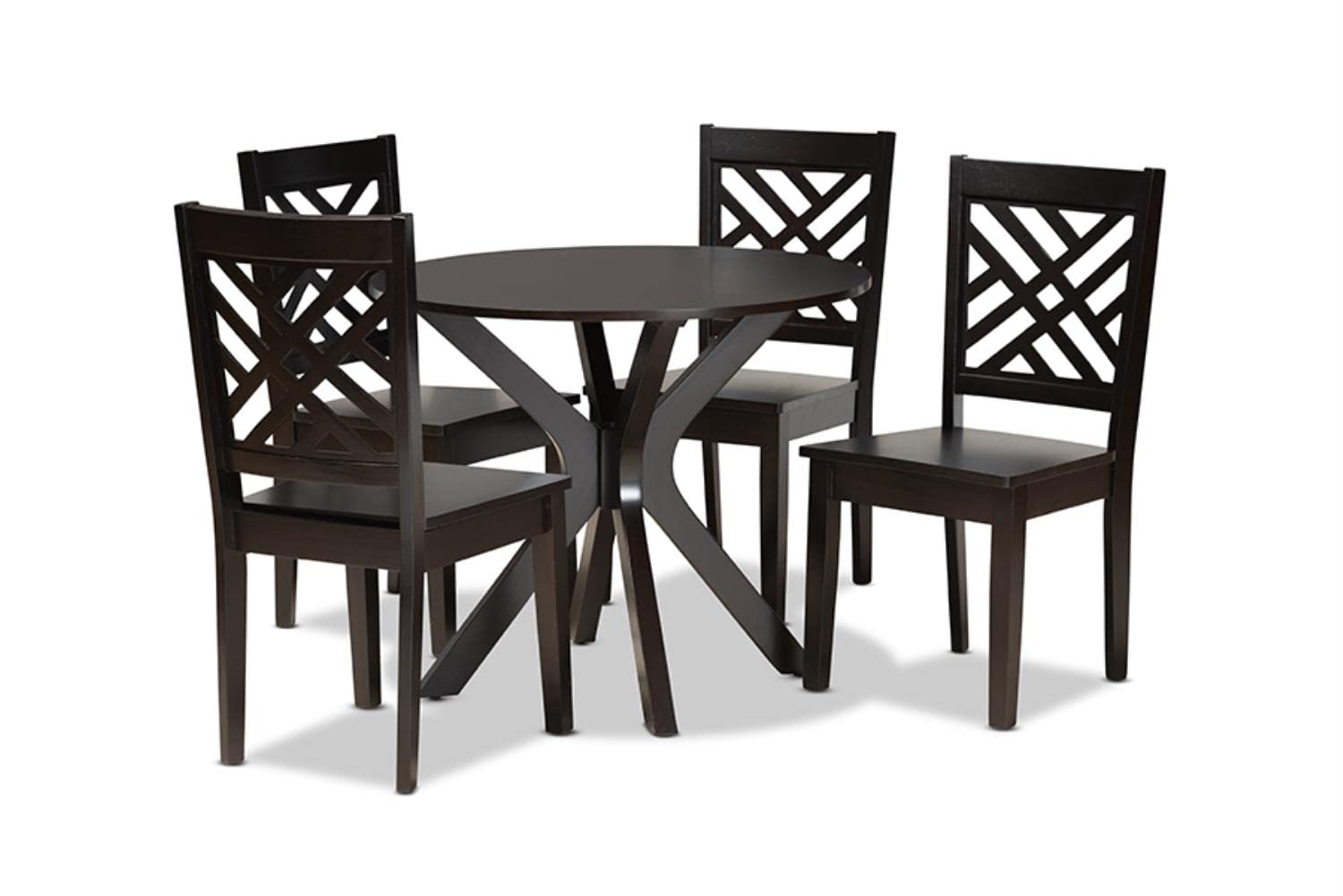 Baxton Studio Ela Dark Brown Finished Wood 5-Piece Dining Set