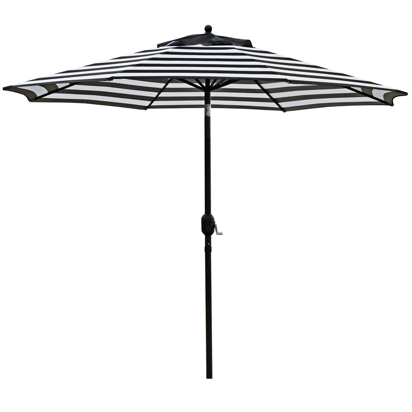 Sunnyglade 9' Patio Umbrella Outdoor Table Umbrella With 8 Sturdy Ribs (Black And White)