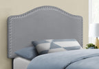 Monarch Specialties 6011T, Twin, Bedroom, Upholstered, Pu, Grey, Transitional Bed Size Leather-Look Headboard