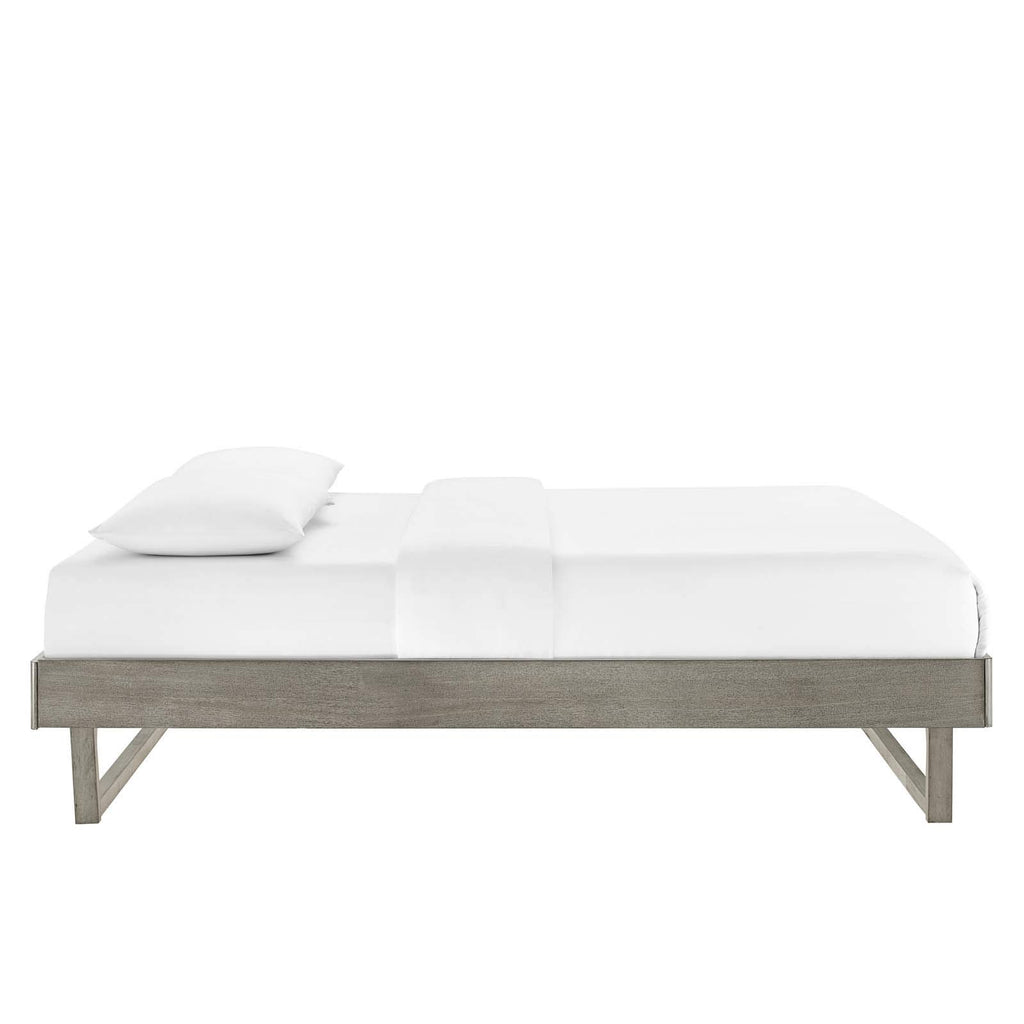 Modway Mod-6215-Gry Billie King Wood Platform Bed Frame, Gray