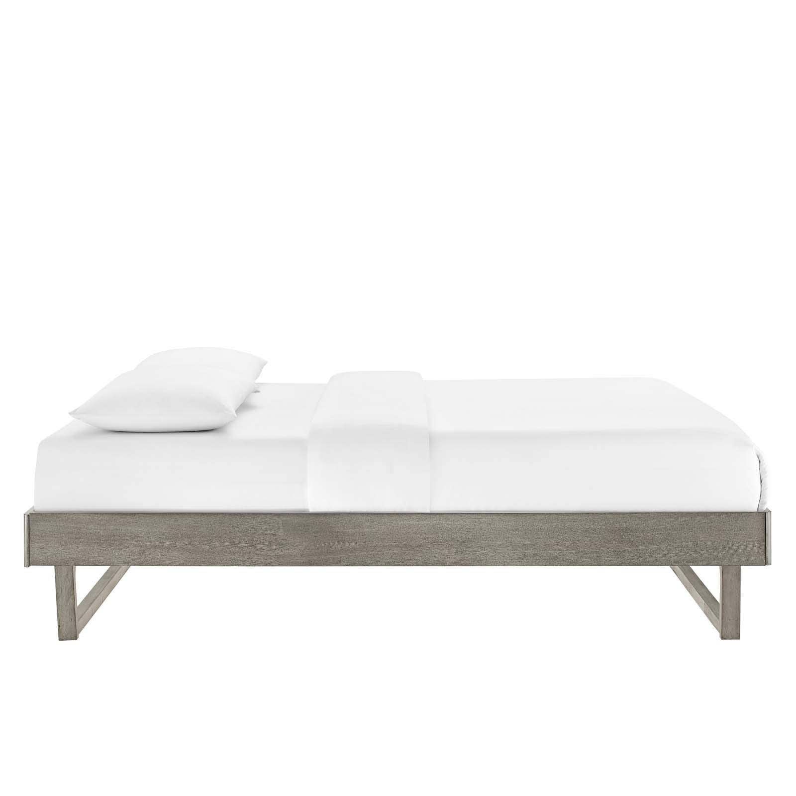 Modway Mod-6215-Gry Billie King Wood Platform Bed Frame, Gray
