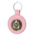 Wisdompro Pu Leather Coin Holder Keychain For Aa Medallion, Standard Challenge Coin, Recovery Chip - Pink