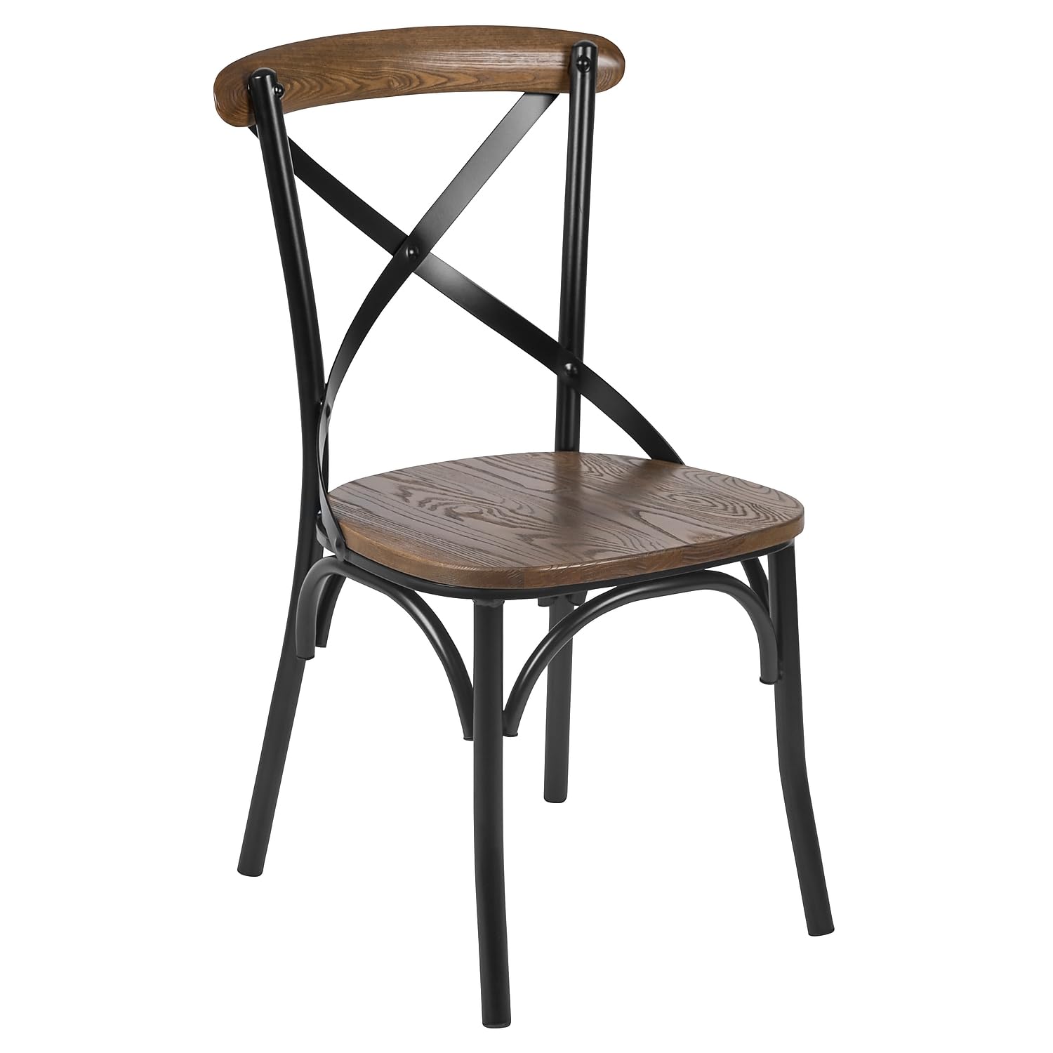 Flash Furniture Advantage X-Back Chair With Metal Bracing And Fruitwood Seat