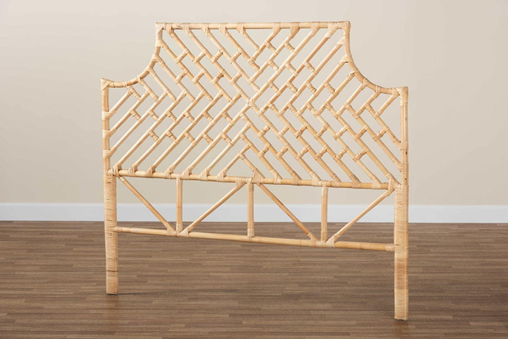Baxton Studio Jayliah Modern Brown Rattan Queen Size Standalone Headboard
