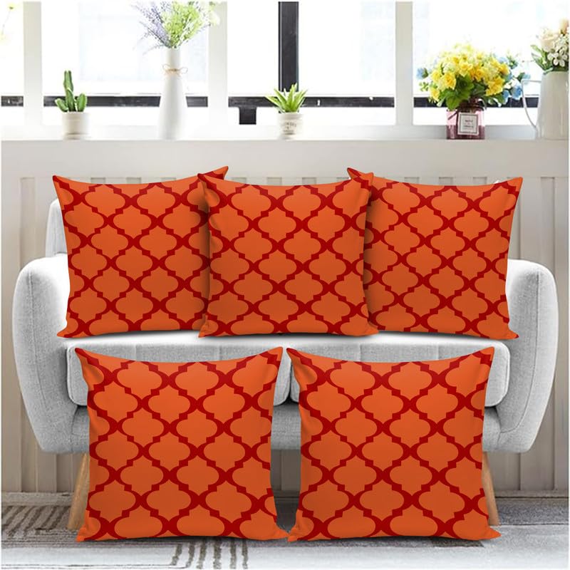 Bmrgifts Soft Fabric Decorative Designer Printed Cushion Cover Decorations For Sofa Living Room 12 X 12 Inch Set Of 5 Multi (Cc2