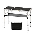 Yihuiko Tri-Fold Folding Picnic Table, 3Ft Camping Table Lightweight Portable Aluminum Outdoor Table With Adjustable Heights For Backyard Bbq Party