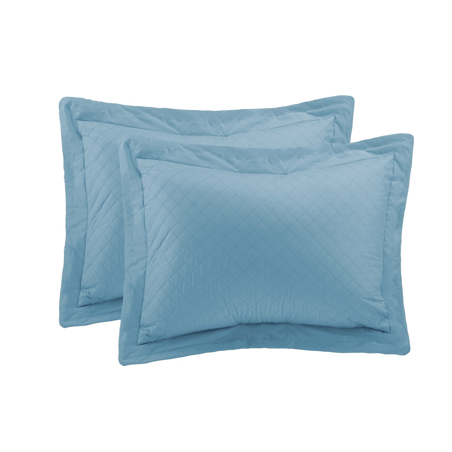 Cottonpure 100% Cotton Diamond Quilted Sham, King, Solid, Blue