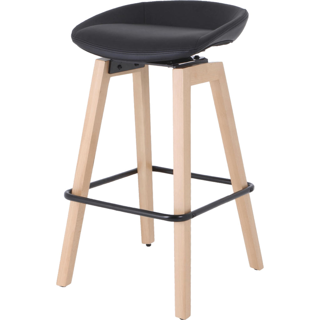 Lorell, LLR68563, Modern Low-Back Stool, 1 Each, Black