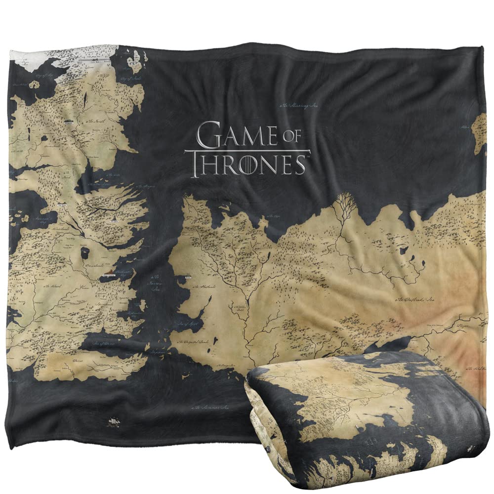 Game Of Thrones Blanket, 50' X 60', Westeros Map, Silky Touch Super Soft Throw Blanket